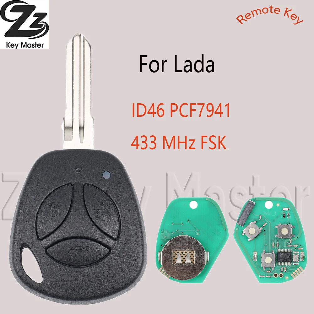 

Zz 433 МГц FSK ID46 PCF7941 Замена чипа Автомобильный дистанционный ключ для Lada Vesta Granta Priora XRay X-Ray Kalina