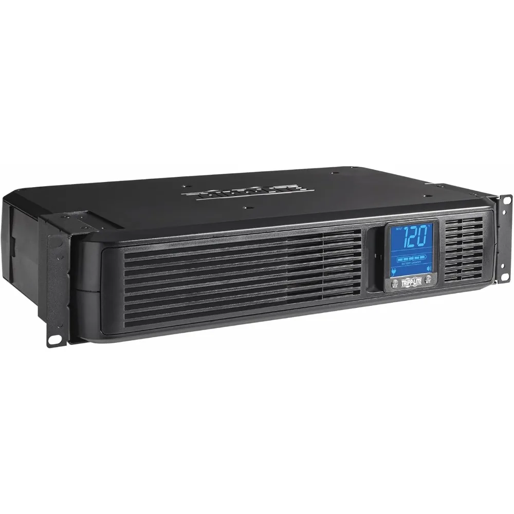 SMART1500LCD 1500VA Rack Mount UPS Battery Backup, 900W, 8 Outlets, PWM Sine Wave, Short Depth 2U Rackmount UPS, AVR, LCD Screen