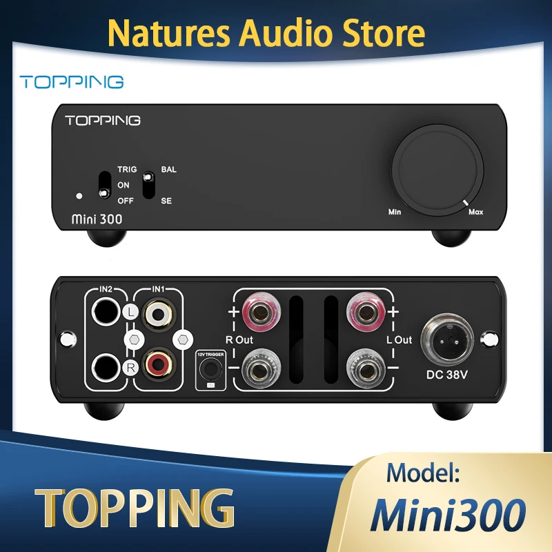 

TOPPING mini300 Compact Desktop Power Amplifier Mini 300 Hifi Speaker audio Power AMP 140w/4Ohm Out put