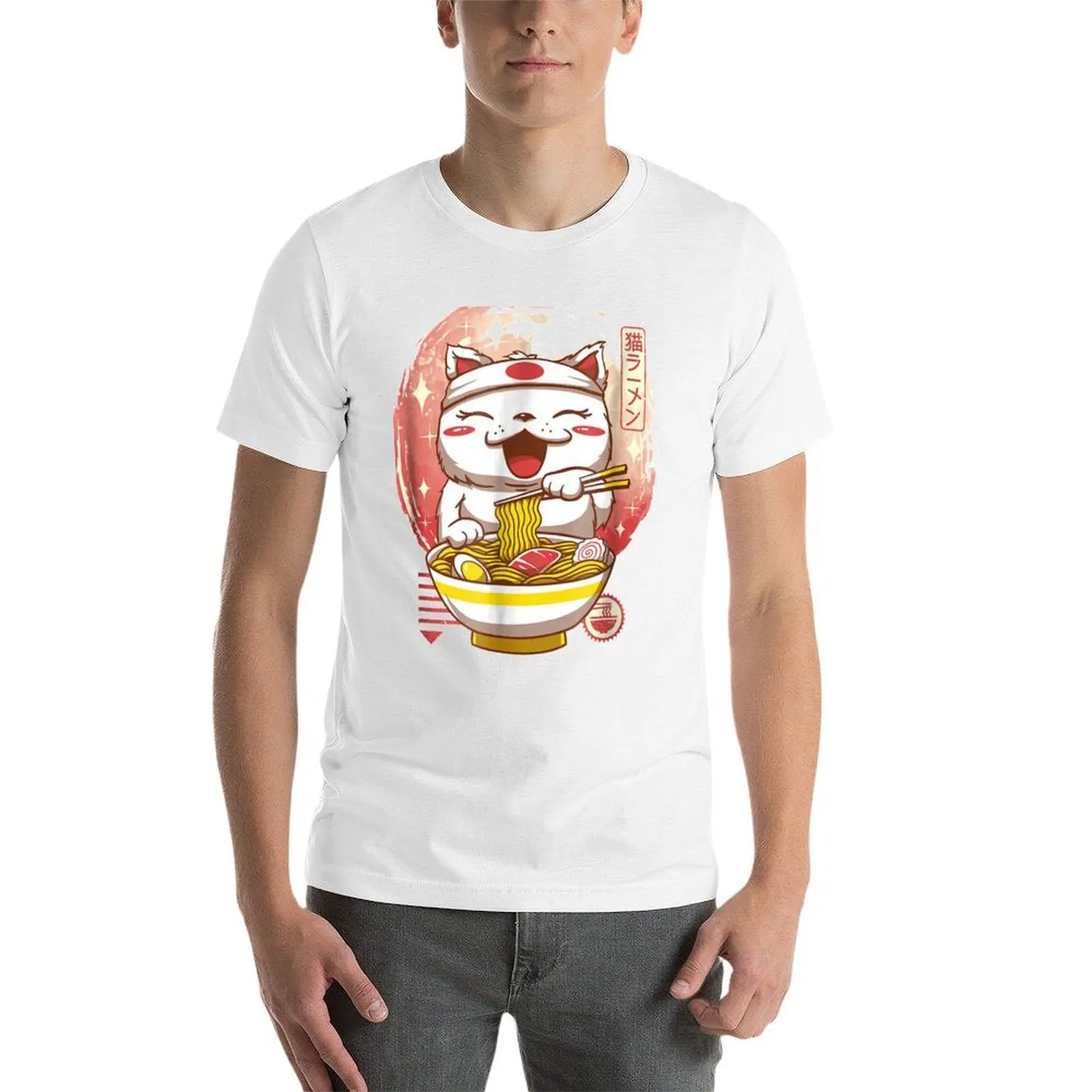 Männer für Casual Anime T-Shirt Ca lustiges Essential T-Shirt Nudeln Shirts Grafik Shirts Mann Kawaii T-Shirt für Mann Japanisches Geschenk Ramen