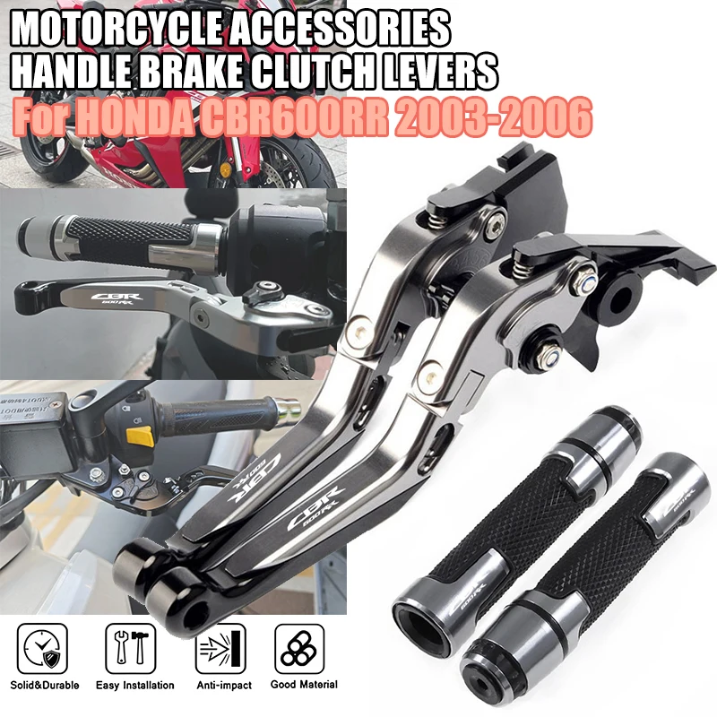 

For HONDA CBR600RR 2003 2004 2005 2006 CBR 600RR Motorcycle Adjustable Brake Clutch Levers Handle Handlebar Grips Ends