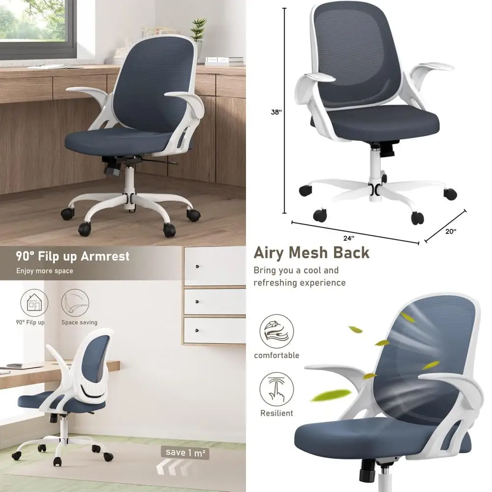 

Ergonomic Swivel Computer Desk Chair with Breathable Mesh, Lumbar Support for Comfortable Home Office Use