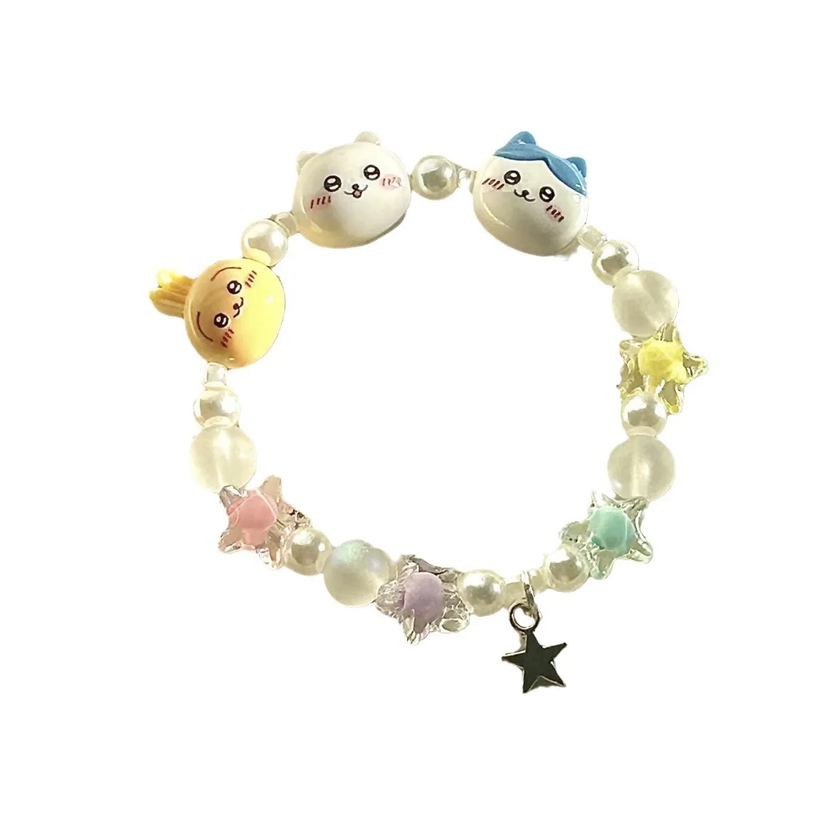 Desenhos animados Chiikawa Usagi Cabeça Pulseira, Nicho Design, Namoradas Acessórios, Kawaii Hachiware, Namoradas Presentes