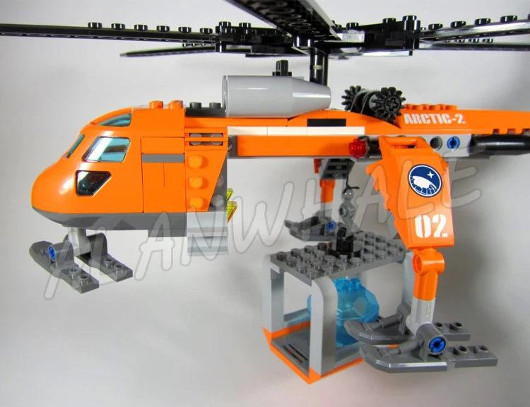 273pcs City Arctic Helicrane Copter Husky Sled Ice Block Container 10439 Building Block Toys Compatible With Model