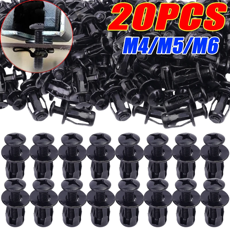 Car License Plate Fixing Nuts Petalshaped Expansion Screws Metal Nuts M4/M5/M6 Fixing Fasteners Auto Accessories 5/10/20pcs