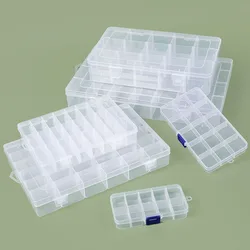 Transparent Plastic Storage Box Multi-styles Adjustable Jewelry Case Beads Ring Earring Diamond Screw Craft Display Organizer