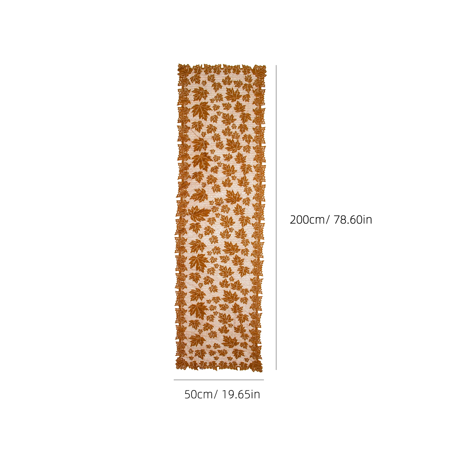 

Thanksgiving Table Runner Brown Polyester Maple Leaf Table Cloth Harvest Lace Dinner Fireplace Ornament
