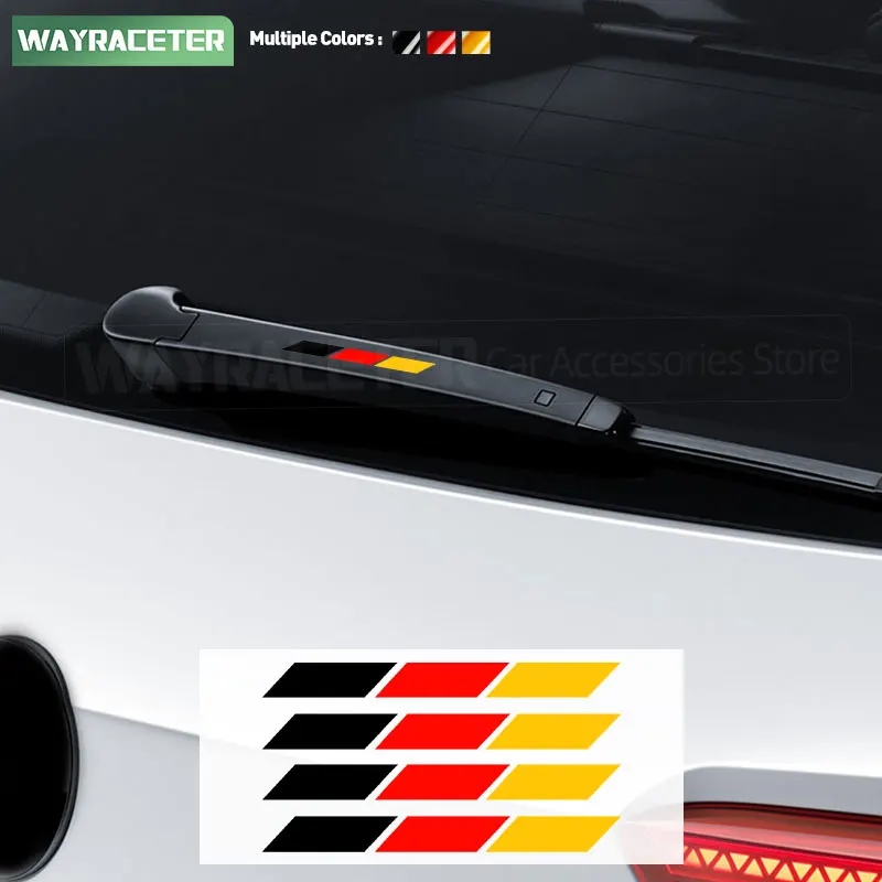 8 Pcs German Flag Tri Color Decal Rearview Mirror B Pillar Sticker For Volkswagen Tiguan VW MK2 5N R Line 2024 Accessories