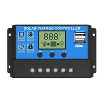 Controlador de carga solar Pantalla LCD de 10A a 100A Regulador automático USB dual para carga del sistema de batería del panel solar