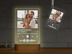 Personalized Scannable Spotify Photo Plaque LED Night Light Gift for Her Him Custom Photo Spotify Room Decoration Couples gifts