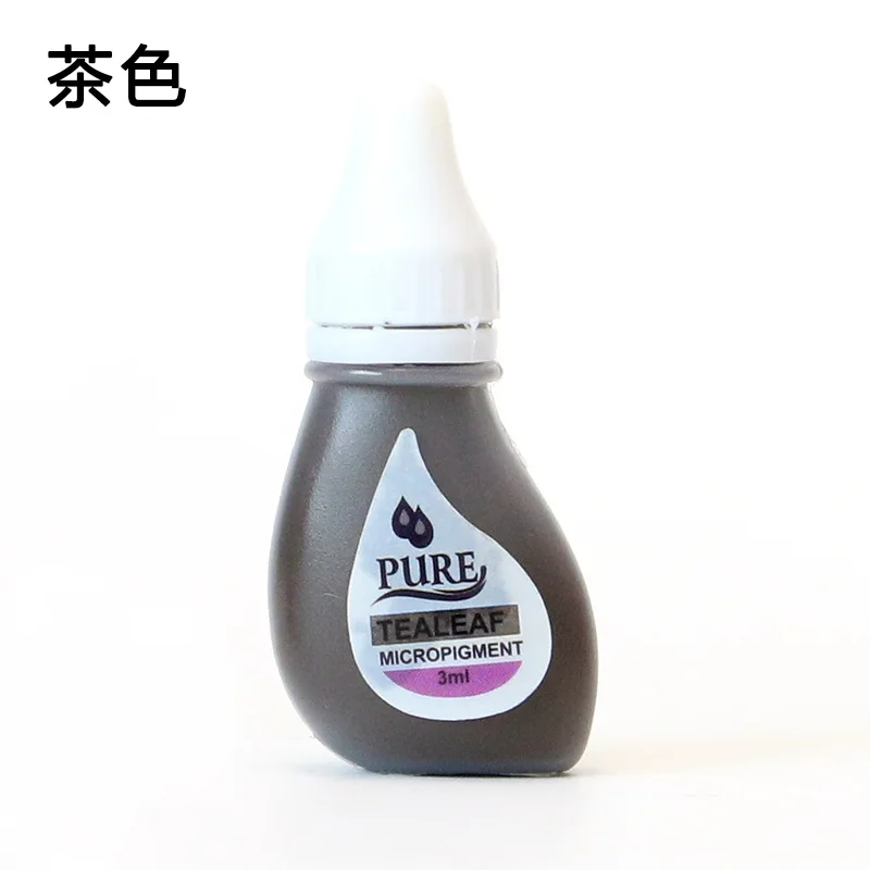 Embroidery Practice Lip Color Pigment 3ml Eyebrow Eye Lip Pigment Water Drop Bottle Pigment  Tattoo Ink Set Black Henna