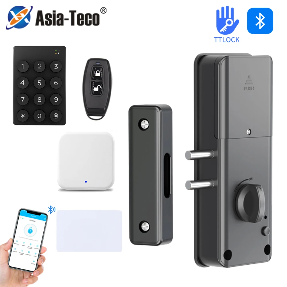 

Hidden Electric Motor Lock Keyless Keypad Entry IC Card Lock Access Control Kits for TTLOCK App Wooden Door Concealed Invisible