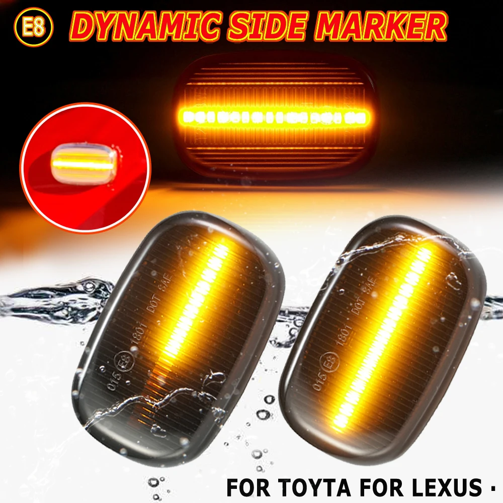 For Toyota 1992-2007 Corolla E10/E11/E12  LED Dynamic Side Marker Turn Light Indicator Blinker Signal Lamp