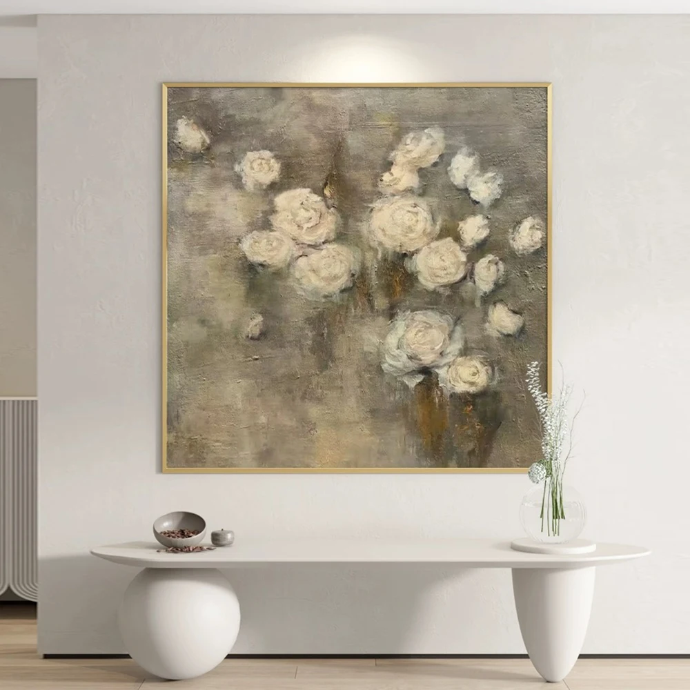 

Large Size Handmade Texture Abstract Flower Painting On Canvas Floral Wall Art For Room Wall Decor Contemporary Floral Artwork