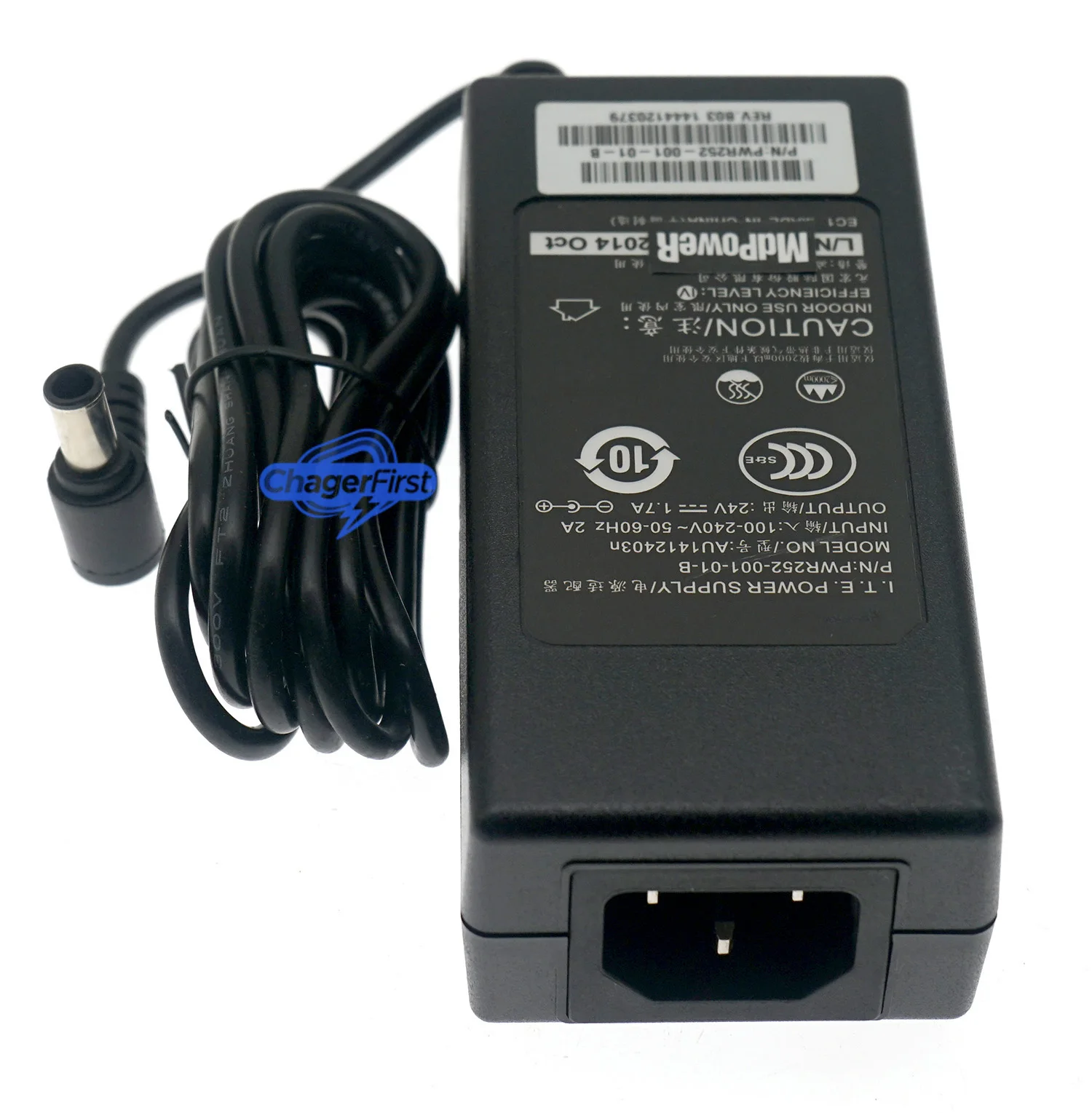 Genuine Verifone PWR252-001-01-B AU1412403n 24V 1.7A AC Adapter for Omni 3740 3750 POS Credit Card Terminal 6.5*4.4MM