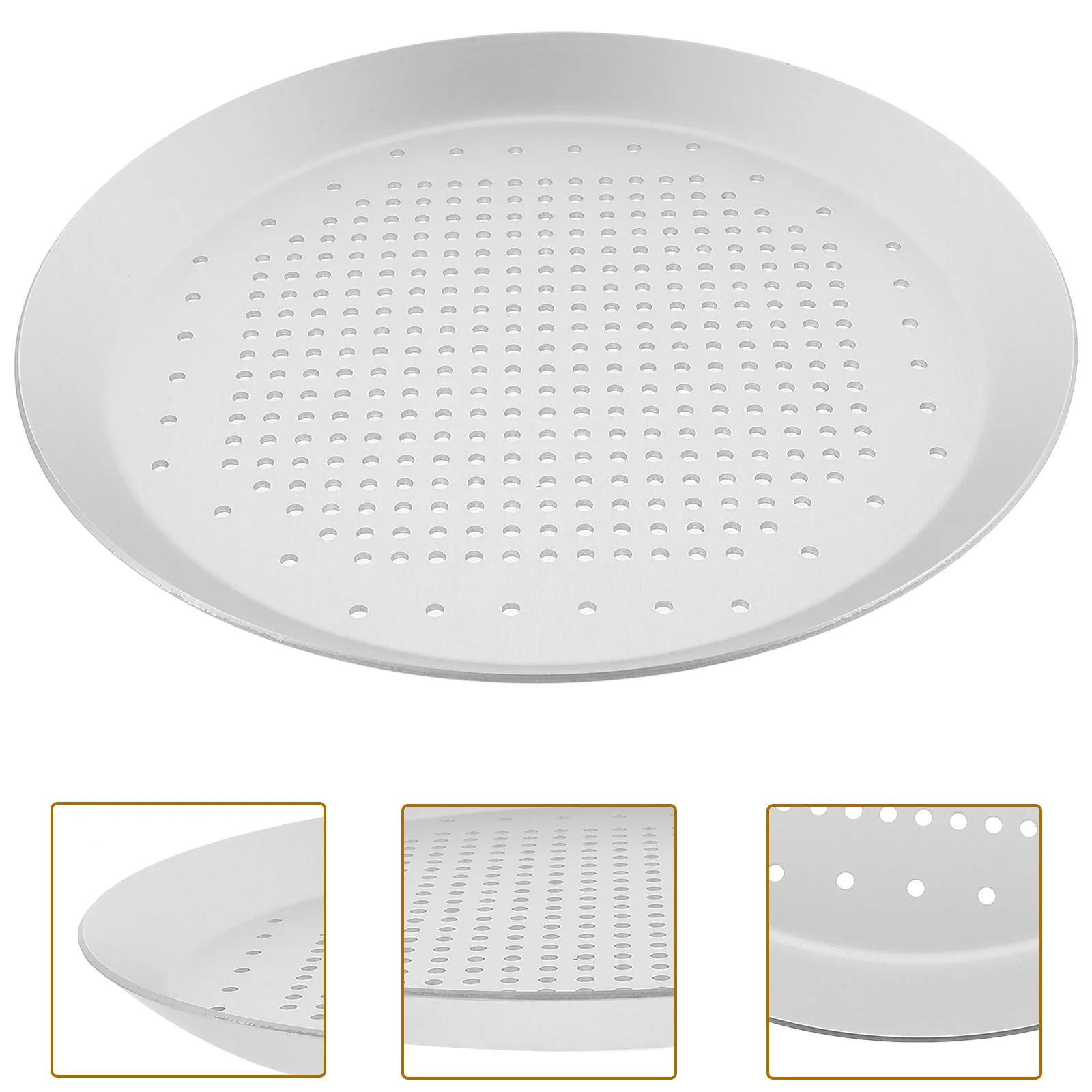 

Pizza Steel for Oven Pan Air Fryer Toaster Aluminum Alloy Pancake Practical Bakeware Circle