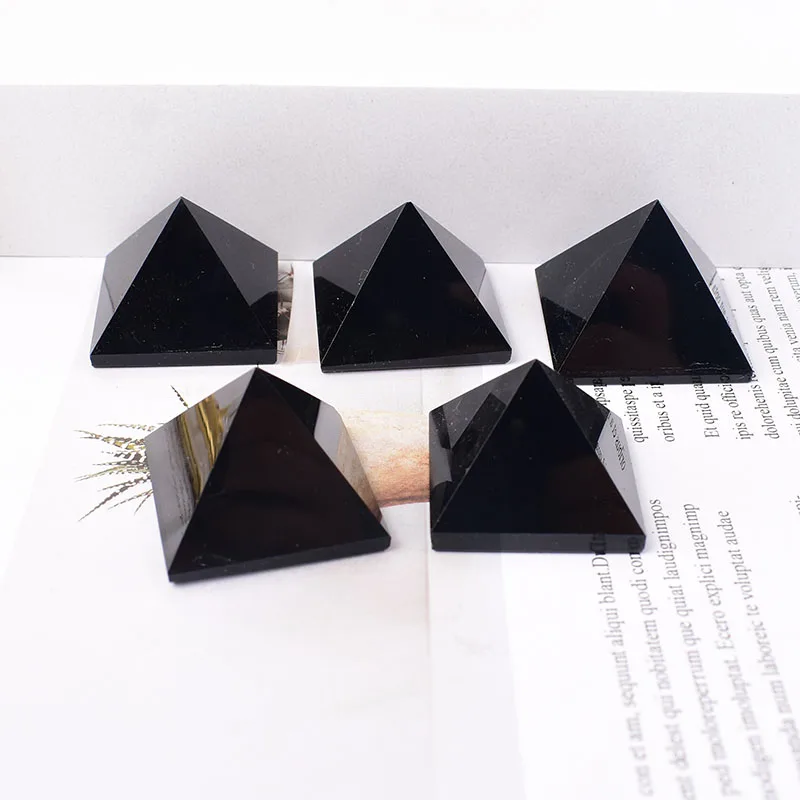 Natural Crystal Polished Obsidian Pyramid Healing Stone Chakra Reiki Crystal Point Tower Home Decor Meditation Ore Mineral Gift