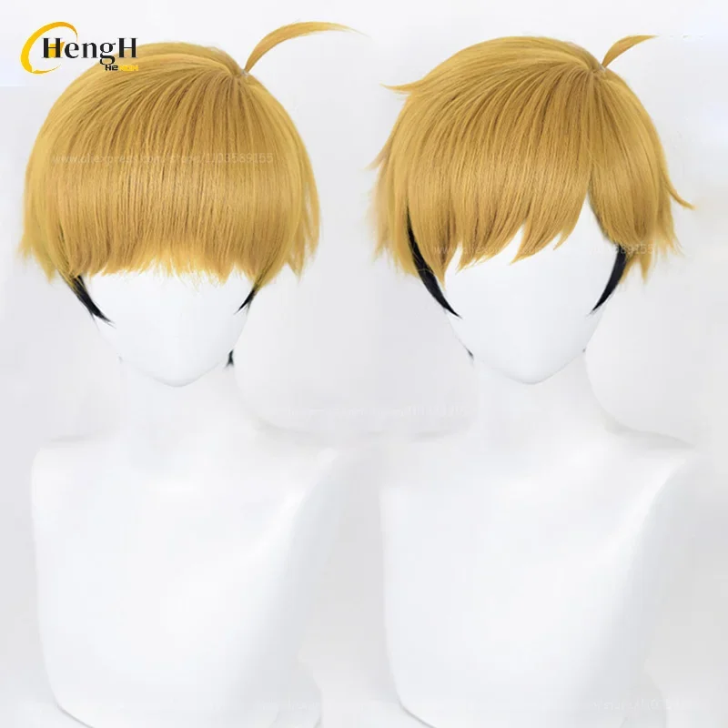 Anime Miya Atsumu Synthetic Wig Yellow Black Cosplay Wig No.7 Atsumu Miya Heat Resistant Hair Party To The Top Wigs + A Wig Cap