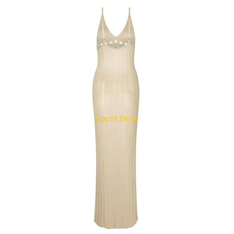 U2JB 할로우 비키니 여성용 크로 셰 뜨개질 비치 드레스 백리스 수영복 커버 업