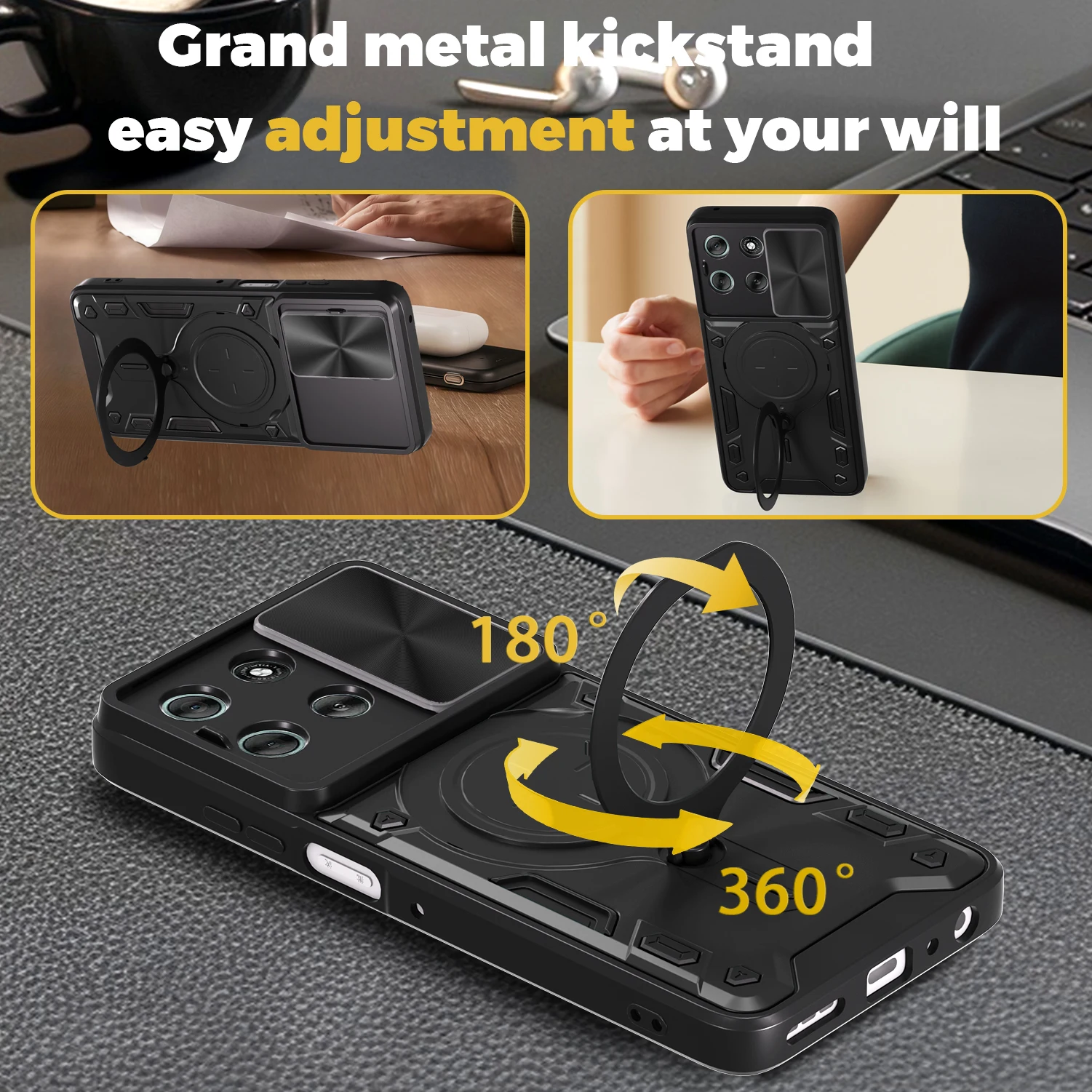 Slide Kamera Fall für Motorola G86 G56 Fall Rüstung Magnetische Ring Ständer Schutz Telefon Abdeckung für Motorola Moto G86 G56 Capa