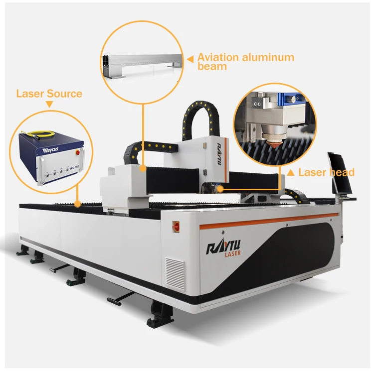 3KW 6KW Fiber Cutting Machine for Cutting 16mm Sheet Metal Carbon Steel Stainless Steel