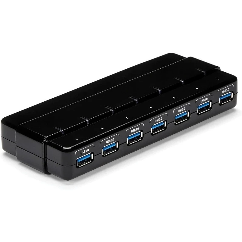 

7 Port USB 3.0 Hub High Speed Data Transfer USB Powered Multi Port Desktop Expander