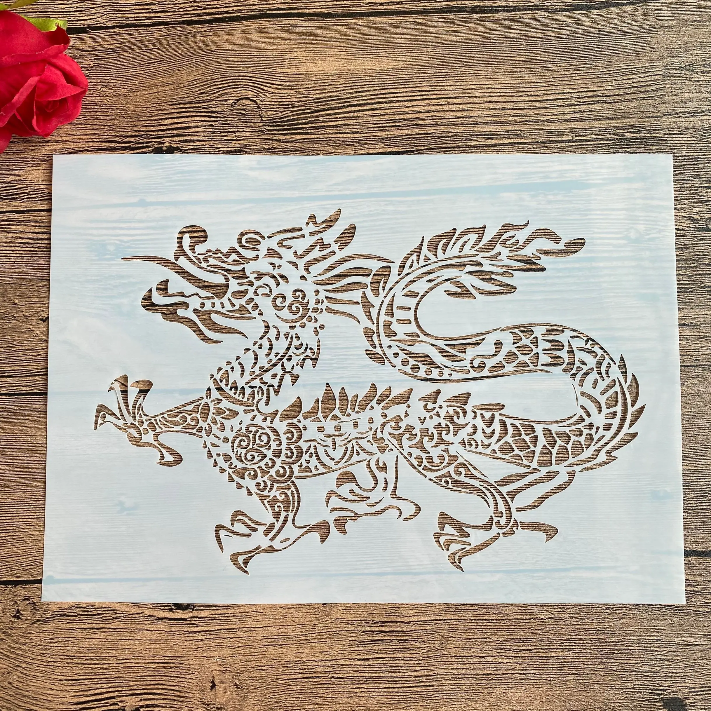 A4 29 *21cm DIY Stencils Wall Painting Scrapbook Coloring Embossing Album Decorative Paper Card Template,wall animal dragon