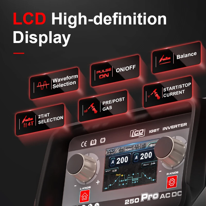 ANDELI  LCD Smart  Tig-205 Pro 9 in 1  AC DC HF TIG Pulse Cold MMA Multifunctional Aluminium TIG Welding Machine