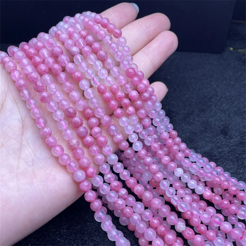 5MM Natural Gradieng Rhodonite Triple Circle Bracelet Healing Fengshui Stone Bracelet Women Jewelry Gifts 1PCS