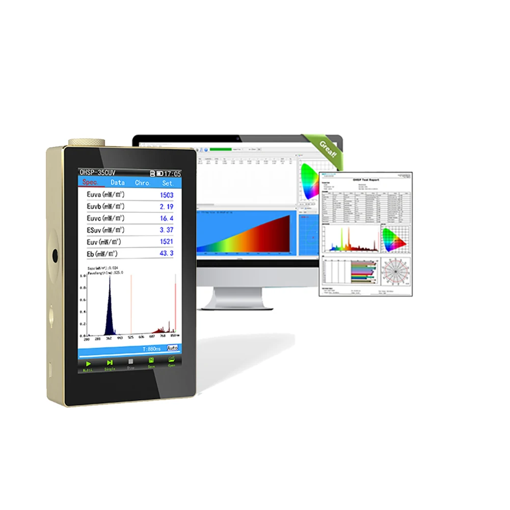 

Hopoocolor Irradiance mW/cm2 OHSP350UV 230-850nm UV spectrometer Sunlight Measurement Light Test