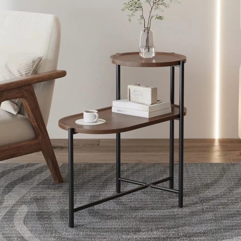 2nd floor modern side table walnut brown metal frame living room coffee table coffee table