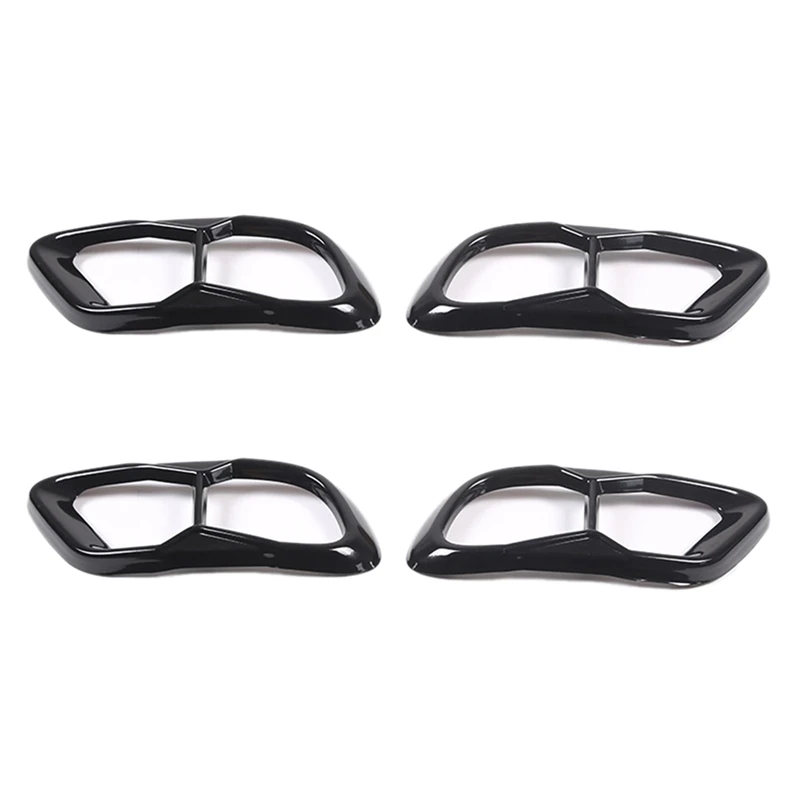 4X For BMW X5 G05 X6 G06 X7 G07 2019-2022 (M60) Car Tail Muffler Exhaust Pipe Output Cover Trim Accessories - Black