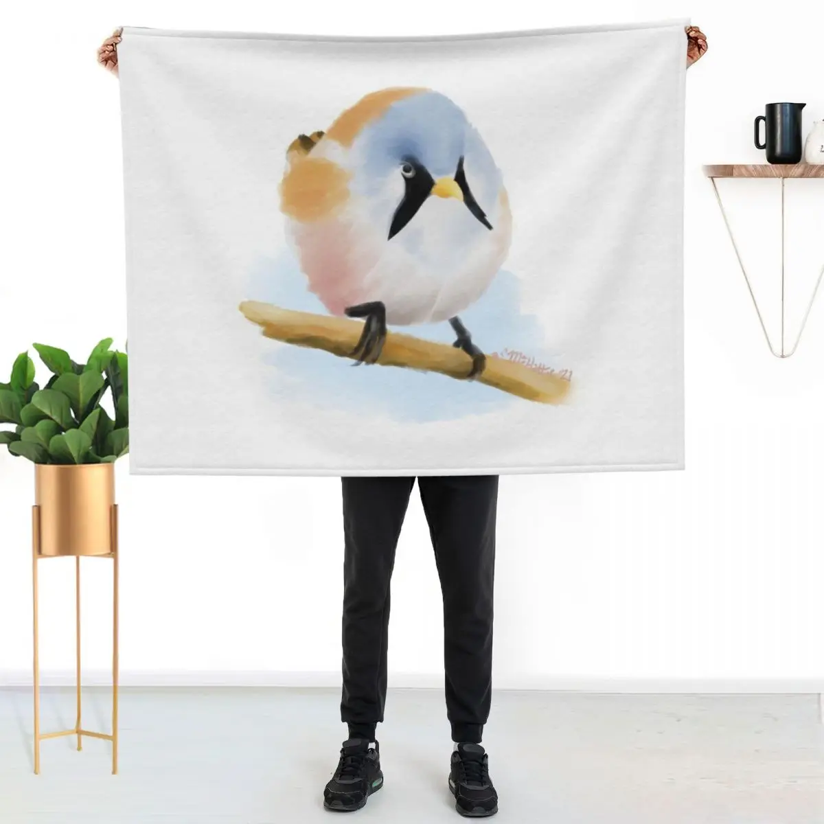 

Bearded Reedling Throw Blanket Flannel Fleece Soft Warm Throw Blanket