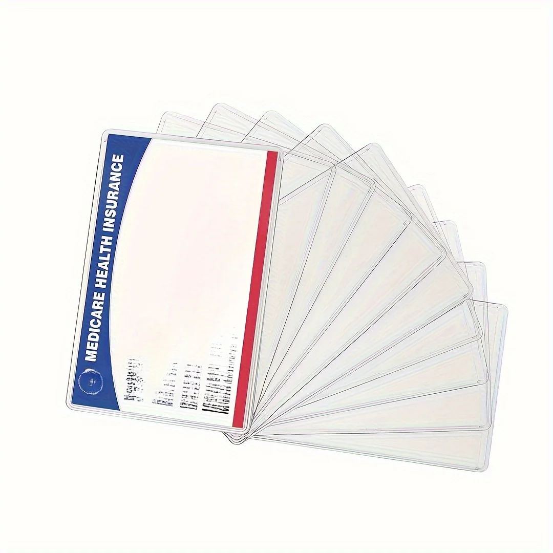 7pcs Clear Medicare Card Holder Protector Sleeves - Durable, Compact, and Easy to Use