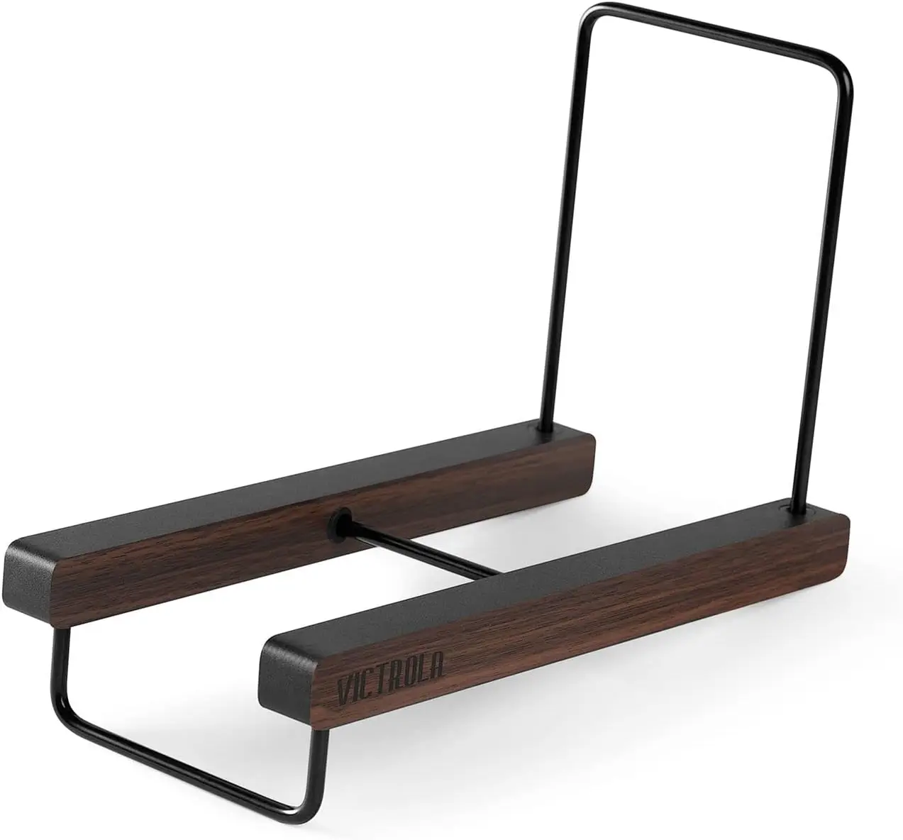 The Stand – Tisch-Vinylplattenhalter & Organizer – Fasst 25+ Schallplatten, elegante schwarze Metallakzente, einfache Montage ohne Werkzeug