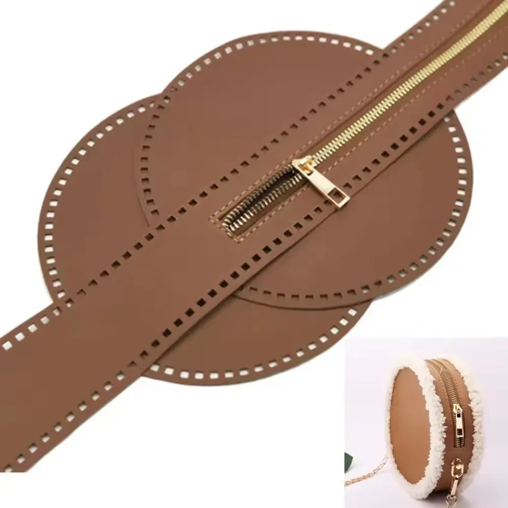 DIY بو الجلود حقيبة كروشيه أسفل مع ثقوب حقيبة مستديرة قاعدة صنع أكياس محفظة اليدوية أسفل للمرأة