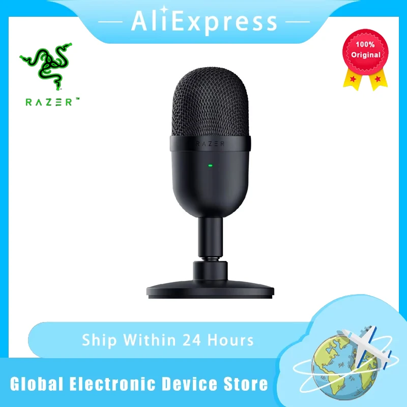 ميكروفون Razer Seiren Mini USB مكثف، ميكروفون بث مدمج للغاية مع نمط لاقط فائق القلب