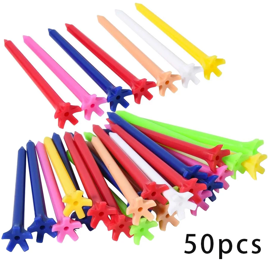 

50pcs Colorful Golf Tees,Pronged Golf Ball Seat, Essential Golf Accessories for All Players,Golf Accessories | Durable Plastic
