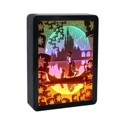Anime Light Box 3D Led Night Light Princess Diy Paper Cut Shadow Box Light Picture Frame Atmosphere Light Room Decor Kids Gift