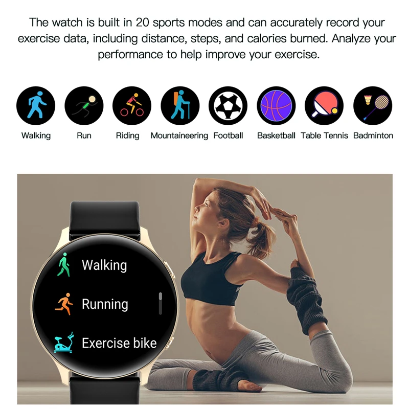 Xiaomi New Bluetooth Call Smart Watch Women Sports Fitness Tracker Waterproof Smartwatch Large HD Screen For Huawei Phone