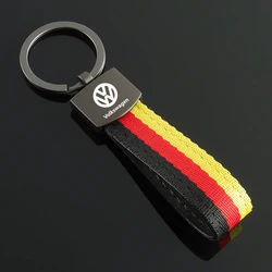 Leather Braided Woven Rope Keychain Car Key Chain Keyring for VW Volkswagen Golf Polo Passat Touran Jetta Auto Gift Acesssories