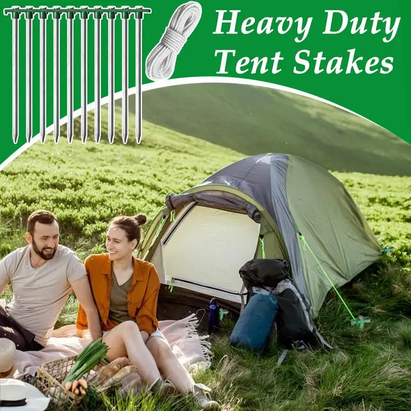 

Camping Stakes 10PCS Ground Stakes Tent Peg Camping Tent Stakes Non-rust Tent Spikes For Decorations Camping Patio Garden