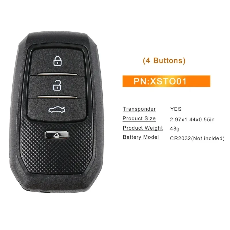 

5PCS/LOT Xhorse XSTO01EN TOY.T for Toyota XM38 Smart Key with Key Shell Support 4D 8A 4A