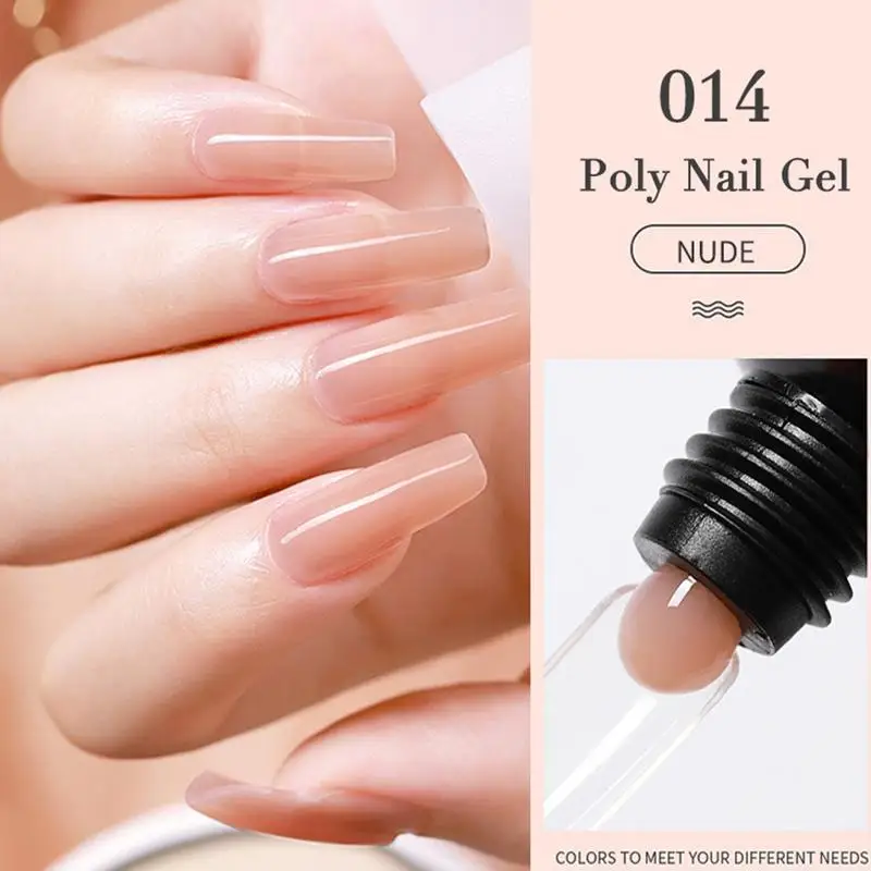 Poly Nail Gel Kit para Iniciantes, Extensão do prego, Manicure Set, Técnico Profissional, DIY, 7 Cores