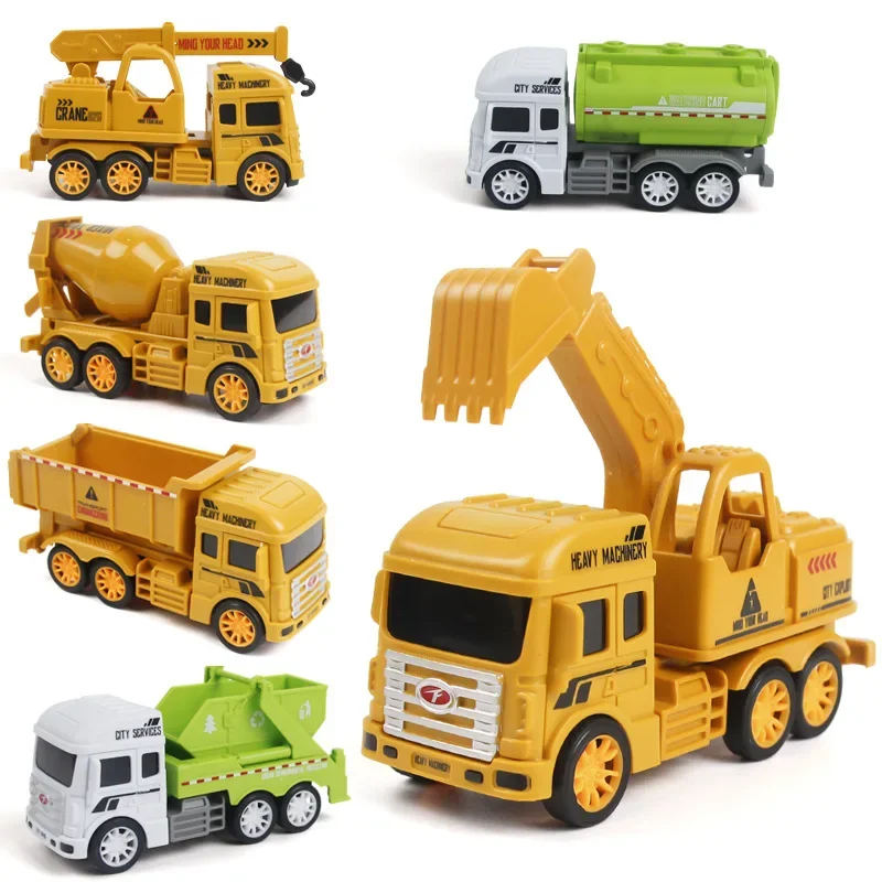 

1Pc Car Engineering Model Excavator Crane Dump Truck Garbage Vehicle Classic City Construction Children Toy for Boy