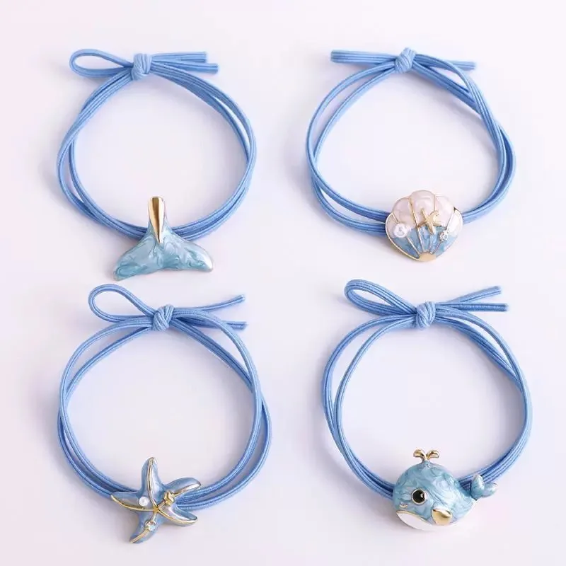 

1 шт., веревка с головой кита, сердце девушки, простая веревка для волос, океанский ветер