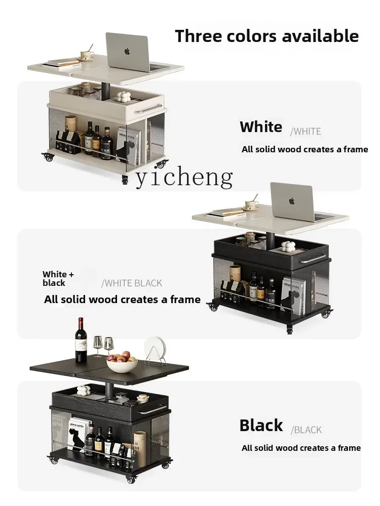 DSA  solid wood folding lifting coffee table small apartment modern simple living room sofa edge table can be moved