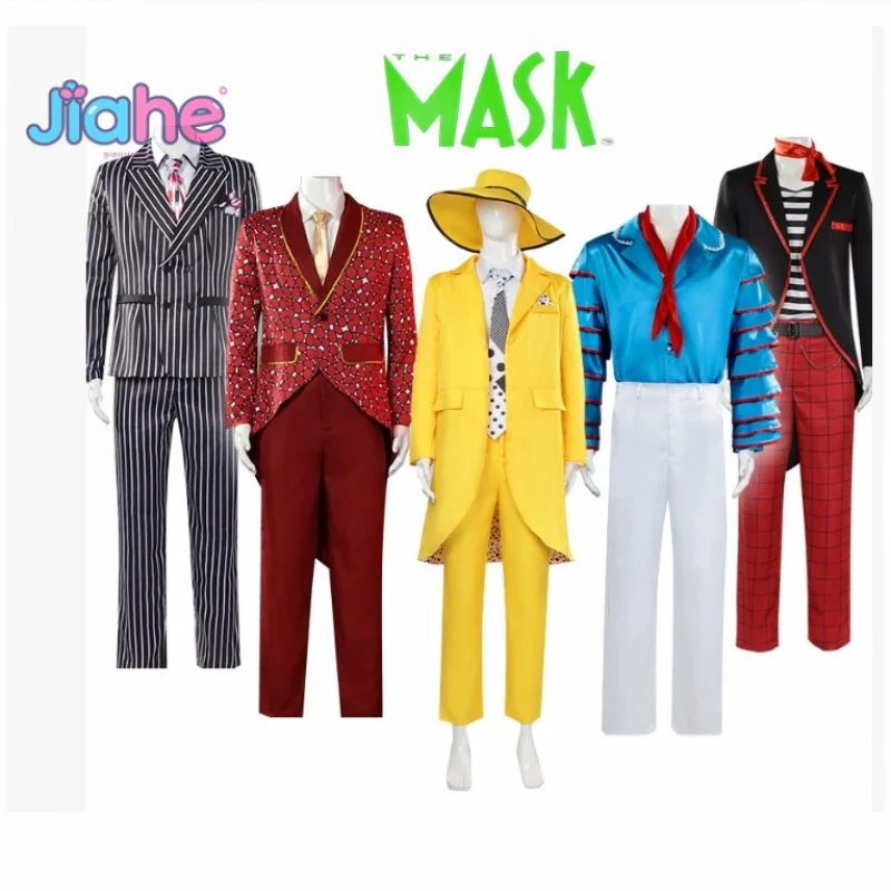 

Джим Керри Стэнли Ipkiss Фильм Маска Косплей Костюм Унисекс Взрослый Топ Брюки Костюм Униформа Хэллоуин Карнавальная Вечеринка Смокинг