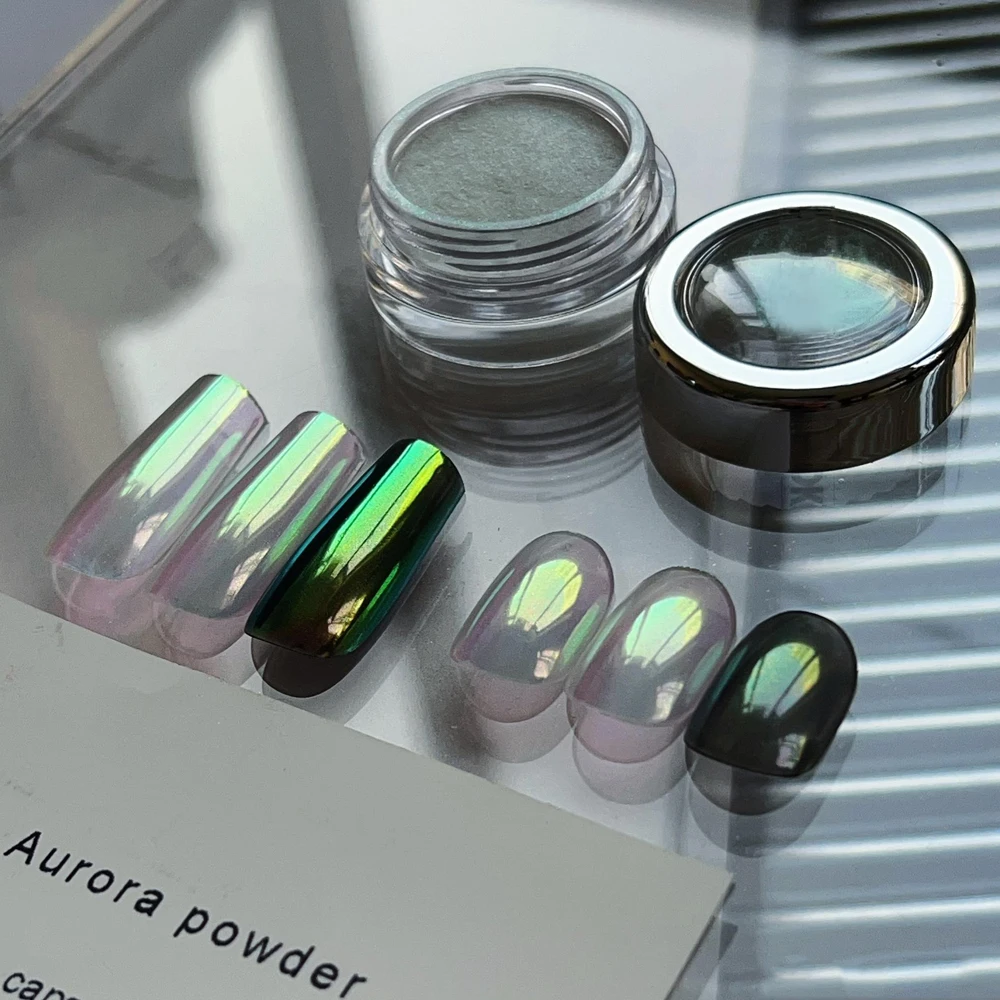 0.2 g/caixa 6 cores verão aurora prego glitter super brilhante néon polarizado pigmento diy ultra fino sereia espelho cromo rubingdust