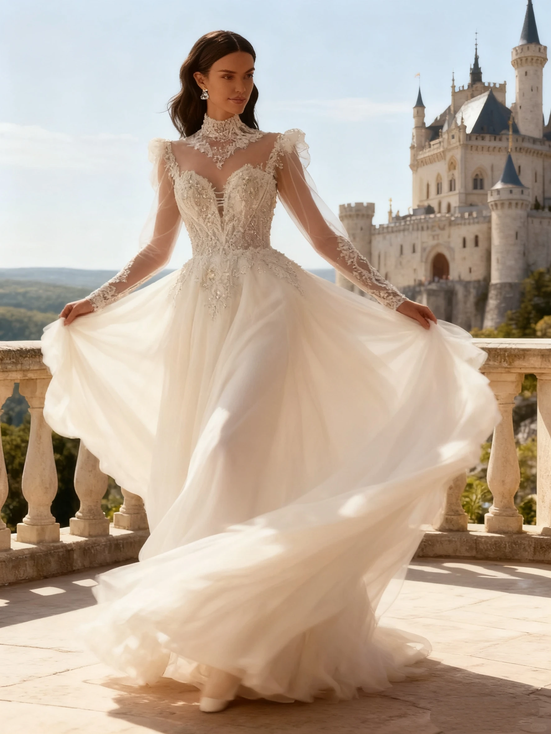 Lakshmigown Luxury Arabic Long Sleeve Wedding Gowns Beading Vestidos 2024 Vintage Muslim Bridal Dresses High Neck Customized